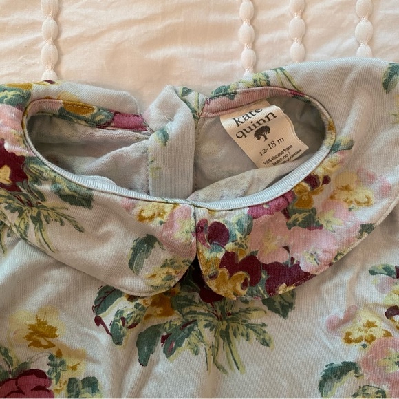 Kate Quinn long sleeve Peter Pan top in Pansy - Picture 2 of 2